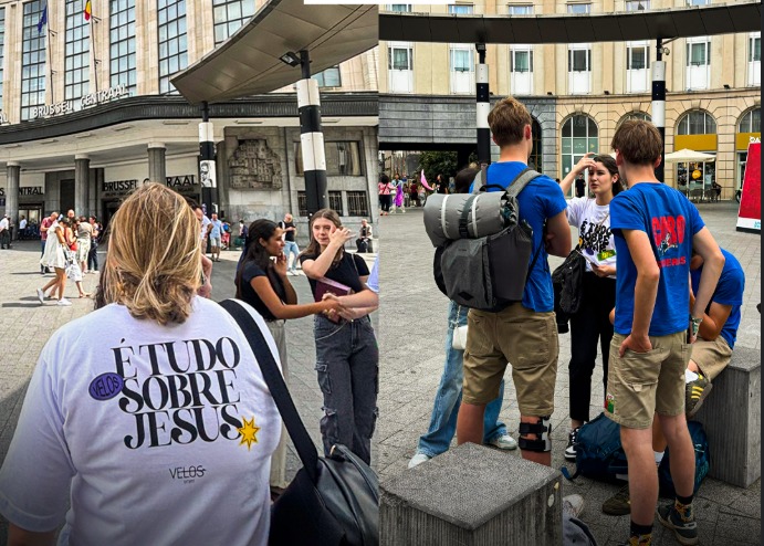 Brasileiros levam pessoas a Jesus nas ruas da Bélgica